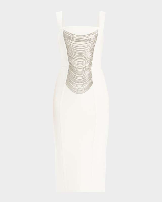 Francesca Draped Chain Midi Dress